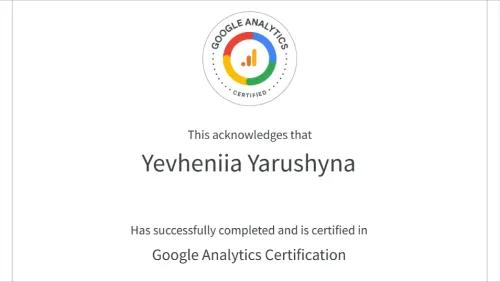 Yarushyna GA certificate 0