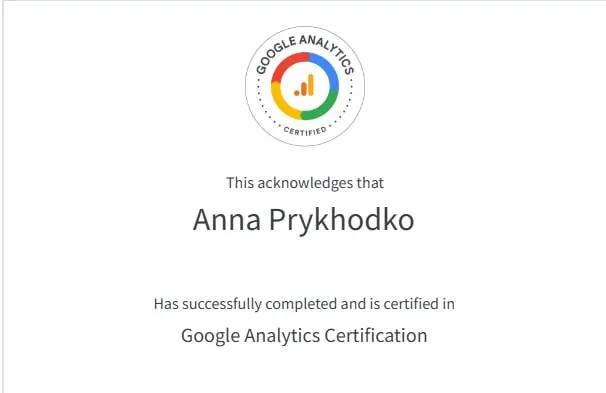 prykhodko GA certification 0